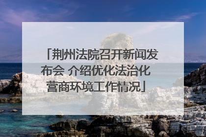 荆州法院召开新闻发布会 介绍优化法治化营商环境工作情况