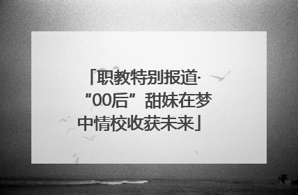 职教特别报道· “00后”甜妹在梦中情校收获未来