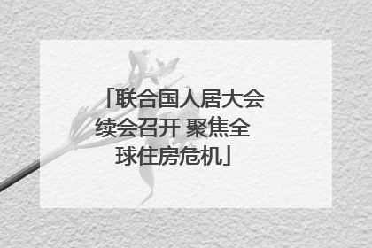 联合国人居大会续会召开 聚焦全球住房危机