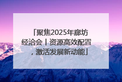 聚焦2025年廊坊经洽会丨资源高效配置，激活发展新动能