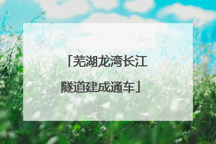 芜湖龙湾长江隧道建成通车