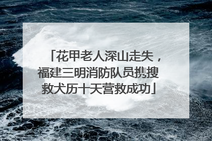 花甲老人深山走失，福建三明消防队员携搜救犬历十天营救成功