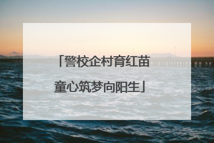 警校企村育红苗 童心筑梦向阳生