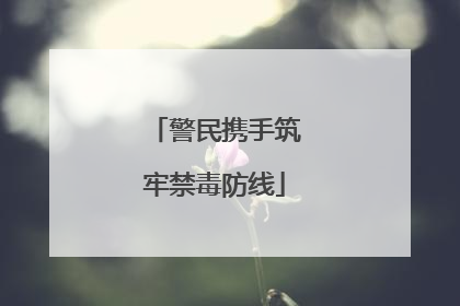 警民携手筑牢禁毒防线