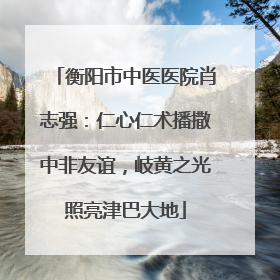 衡阳市中医医院肖志强：仁心仁术播撒中非友谊，岐黄之光照亮津巴大地