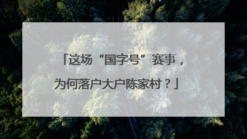 这场“国字号”赛事，为何落户大户陈家村？