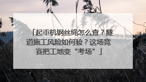 起重机钢丝绳怎么查？隧道施工风险如何验？这场竞赛把工地变“考场”