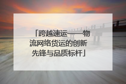 跨越速运——物流网络货运的创新先锋与品质标杆