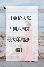 金价大涨！创六周来最大单周涨幅