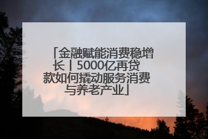 金融赋能消费稳增长丨5000亿再贷款如何撬动服务消费与养老产业