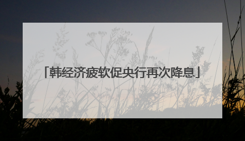 韩经济疲软促央行再次降息