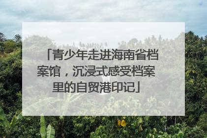 青少年走进海南省档案馆，沉浸式感受档案里的自贸港印记