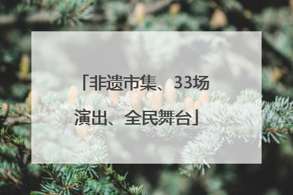 非遗市集、33场演出、全民舞台