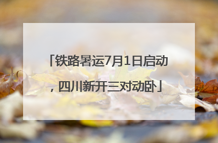 铁路暑运7月1日启动，四川新开三对动卧