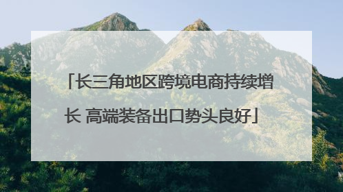 长三角地区跨境电商持续增长 高端装备出口势头良好