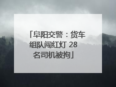 阜阳交警：货车组队闯红灯 28名司机被拘