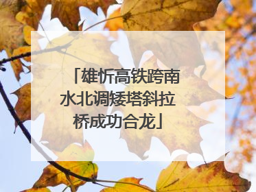 雄忻高铁跨南水北调矮塔斜拉桥成功合龙