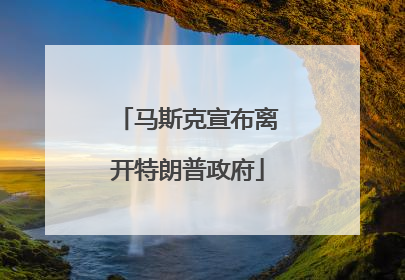 马斯克宣布离开特朗普政府