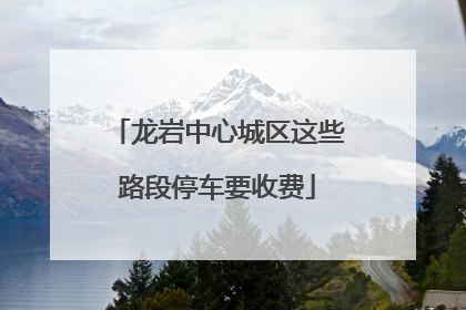 龙岩中心城区这些路段停车要收费