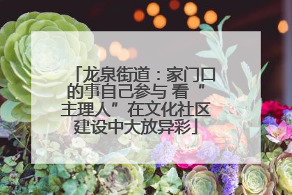 龙泉街道：家门口的事自己参与 看“主理人”在文化社区建设中大放异彩