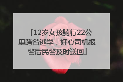 12岁女孩骑行22公里跨省逃学，好心司机报警后民警及时送回
