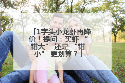 1字头小龙虾再降价！提问：买虾 “钳大” 还是 “钳小” 更划算？