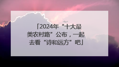 2024年“十大最美农村路”公布，一起去看“诗和远方”吧