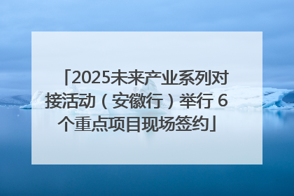 2025未来产业系列对接活动（安徽行）举行 6个重点项目现场签约
