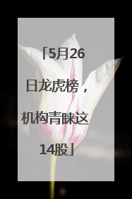 5月26日龙虎榜，机构青睐这14股