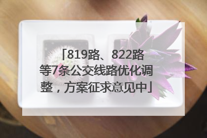819路、822路等7条公交线路优化调整，方案征求意见中
